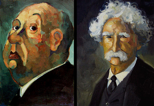 Alfred Hitchcock and Mark Twain